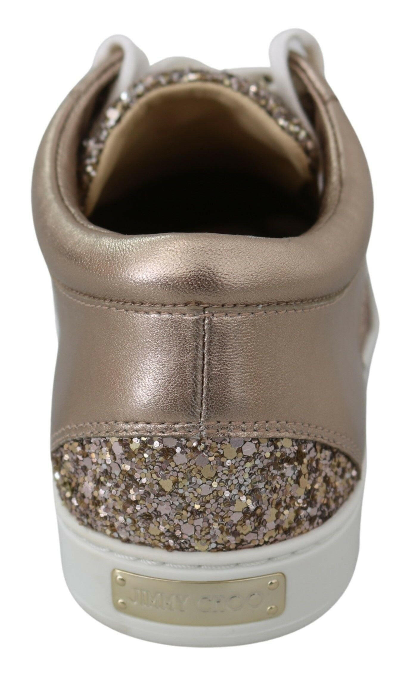 Jimmy Choo Ballet Pink Glitter Leather Sneakers -   -  Jimmy Choo.