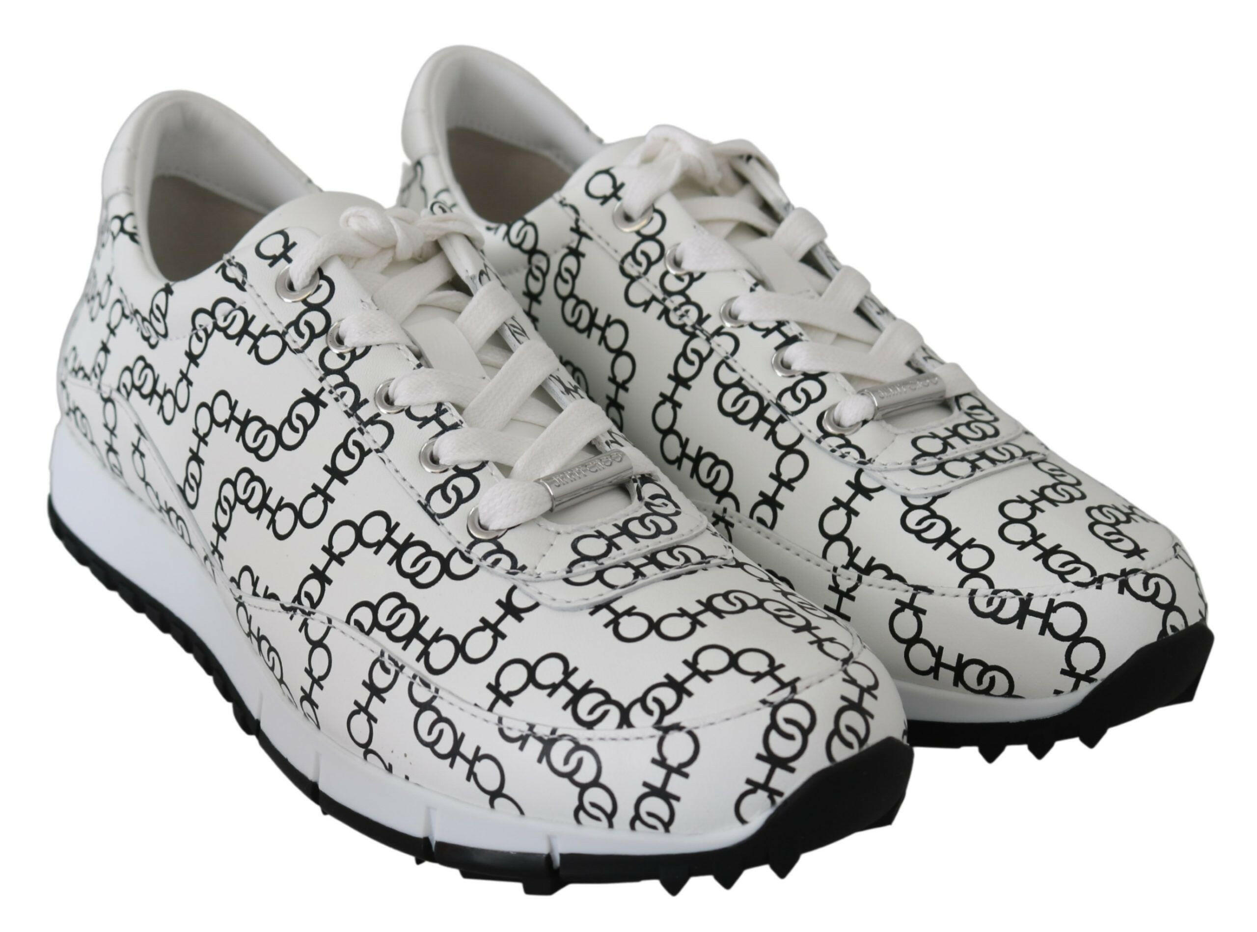 Jimmy Choo Elegant Monochrome Leather Sneakers -   -  Jimmy Choo.