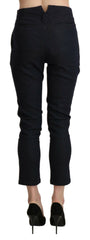 Ermanno Scervino Black High Waist Capri Cropped Cotton Pants -   -  Ermanno Scervino.