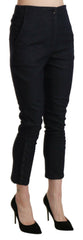 Ermanno Scervino Black High Waist Capri Cropped Cotton Pants -   -  Ermanno Scervino.