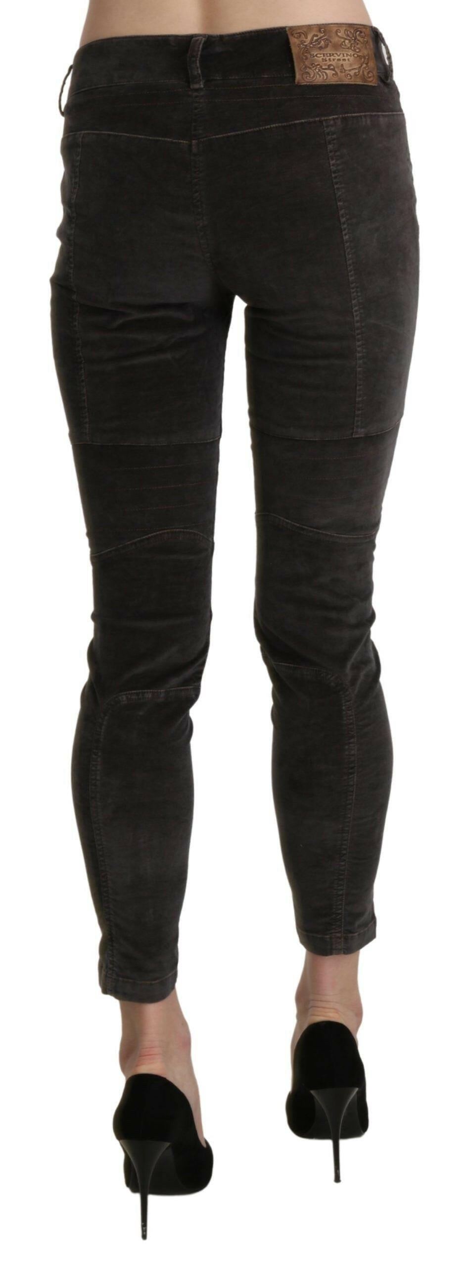 Ermanno Scervino Brown Velvet Capri Cropped Cotton Pants -   -  Ermanno Scervino.