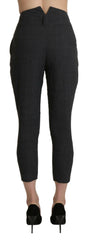 Ermanno Scervino Gray High Waist Capri Cropped Cotton Pants -   -  Ermanno Scervino.