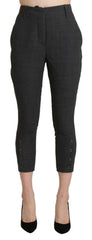 Ermanno Scervino Gray High Waist Capri Cropped Cotton Pants -   -  Ermanno Scervino.