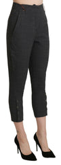 Ermanno Scervino Gray High Waist Capri Cropped Cotton Pants -   -  Ermanno Scervino.
