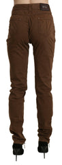 Ermanno Scervino Brown High Waist Skinny Trouser Cotton Pants -   -  Ermanno Scervino.