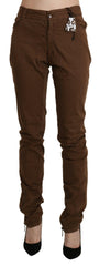 Ermanno Scervino Brown High Waist Skinny Trouser Cotton Pants -   -  Ermanno Scervino.