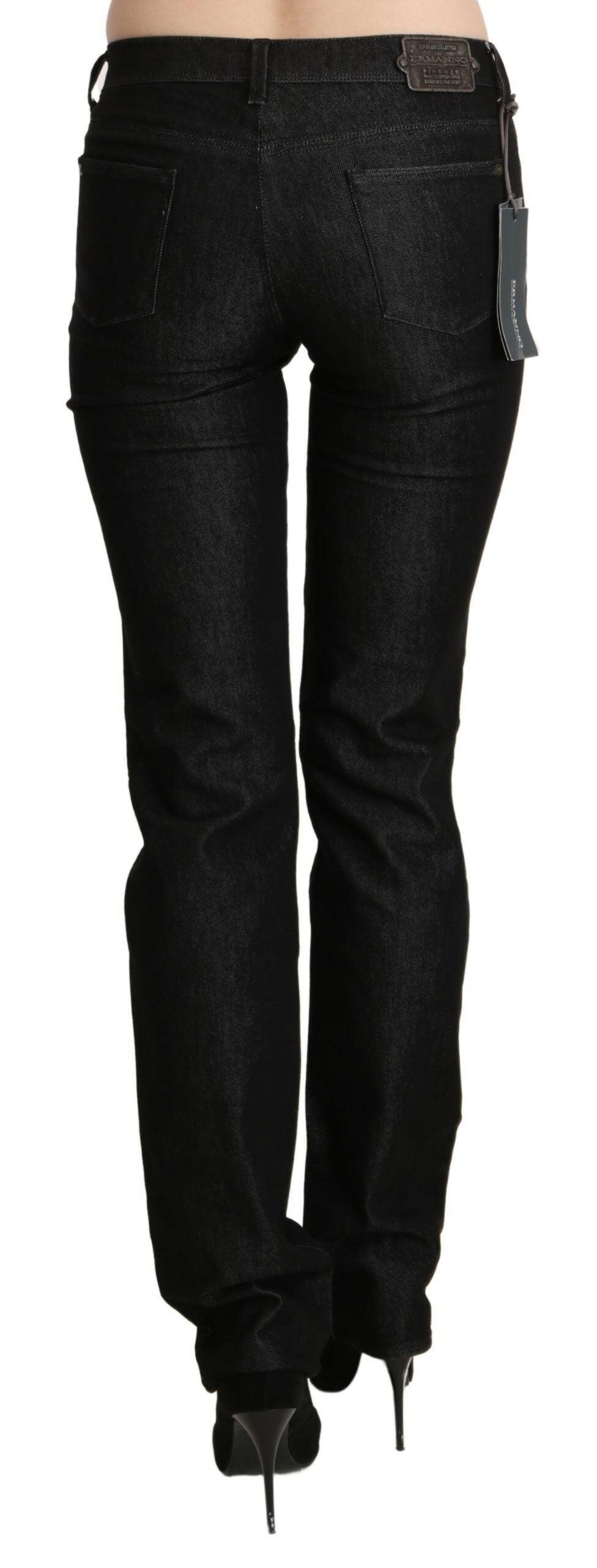 Ermanno Scervino Black Mid Waist Skinny Slim Denim Trouser -   -  Ermanno Scervino.
