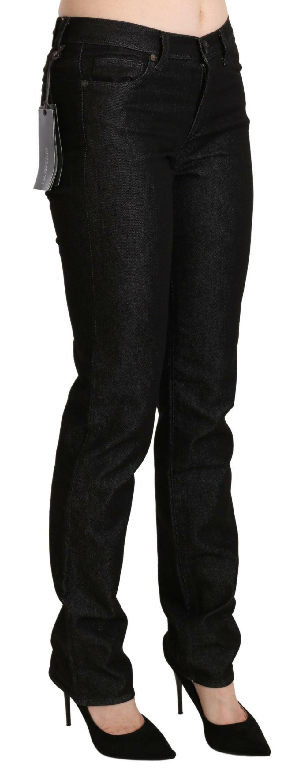 Ermanno Scervino Black Mid Waist Skinny Slim Denim Trouser -   -  Ermanno Scervino.