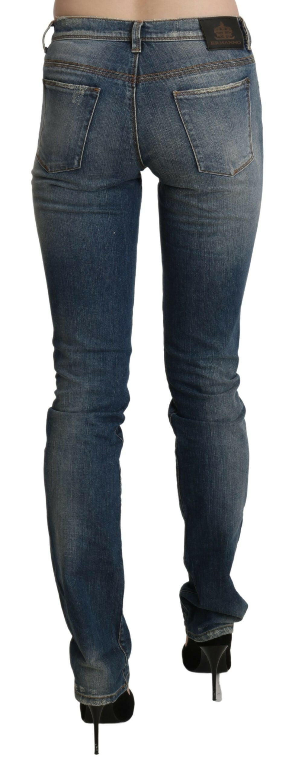 Ermanno Scervino Blue Washed Mid Waist Skinny Denim Jeans -   -  Ermanno Scervino.