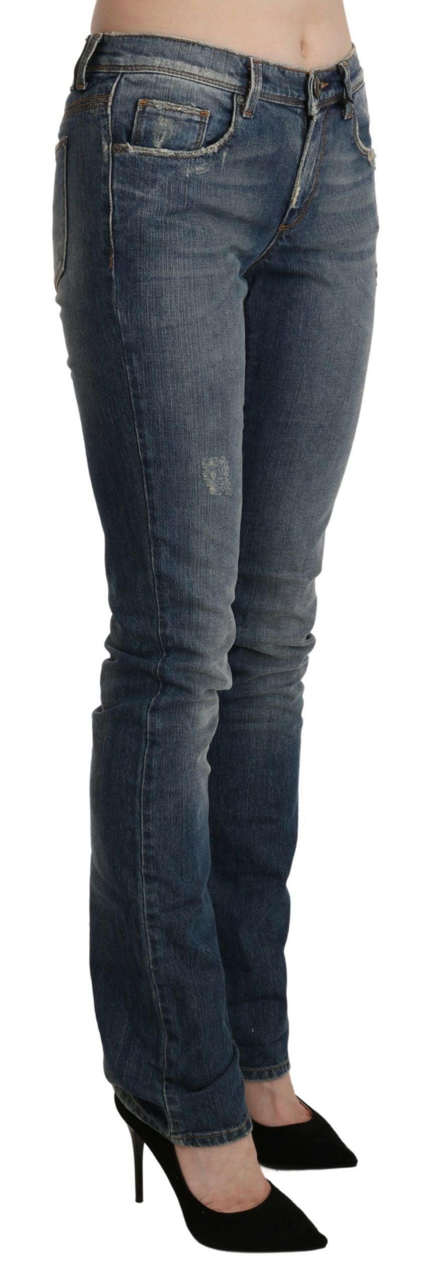 Ermanno Scervino Blue Washed Mid Waist Skinny Denim Jeans -   -  Ermanno Scervino.