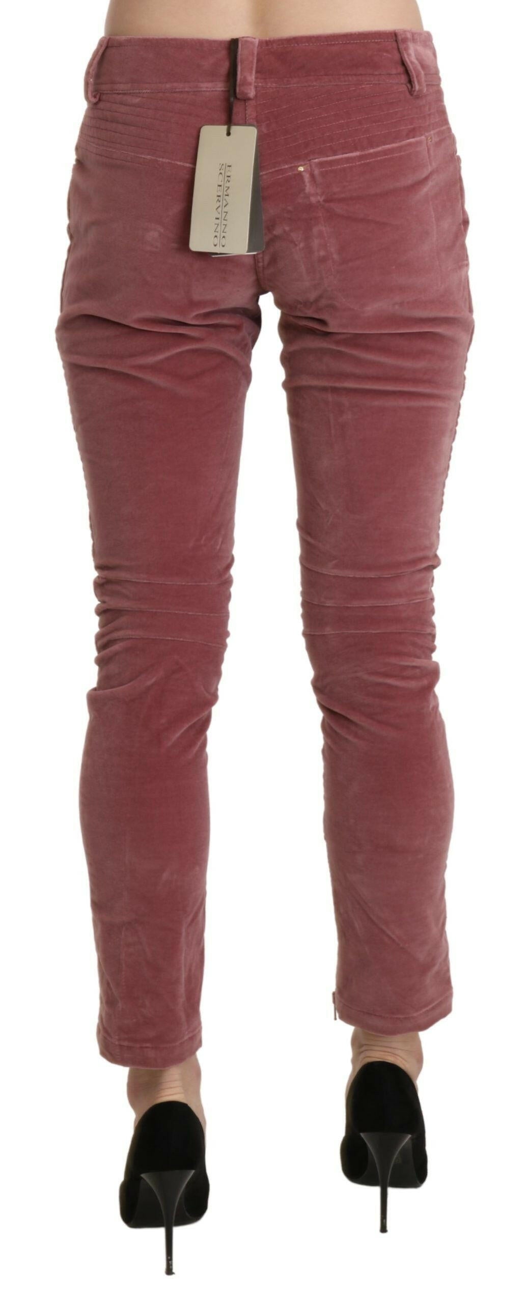 Ermanno Scervino Red Mid Waist Skinny Cotton Pants -   -  Ermanno Scervino.