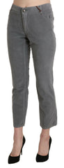 Ermanno Scervino Gray Cropped Cotton Stretch Trouser Pants -   -  Ermanno Scervino.
