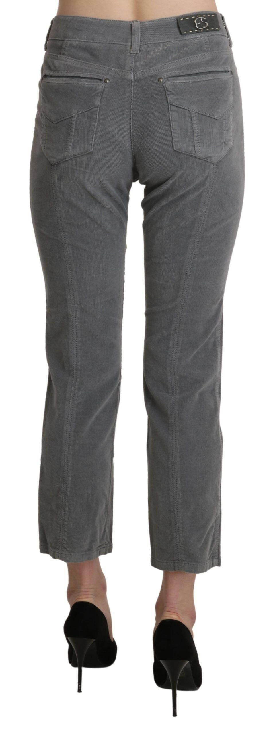 Ermanno Scervino Gray Cropped Cotton Stretch Trouser Pants -   -  Ermanno Scervino.