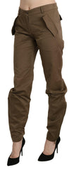 Ermanno Scervino Brown Mid Waist Straight Cotton Pants -   -  Ermanno Scervino.