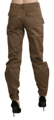 Ermanno Scervino Brown Mid Waist Straight Cotton Pants -   -  Ermanno Scervino.