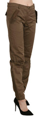 Ermanno Scervino Brown Mid Waist Straight Cotton Pants -   -  Ermanno Scervino.