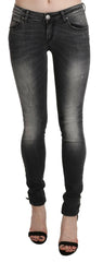 Acht Black Gray Washed Skinny Trouser Cotton Jeans -   -  Acht.