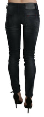Acht Black Washed Low Waist Skinny Denim Trouser -   -  Acht.
