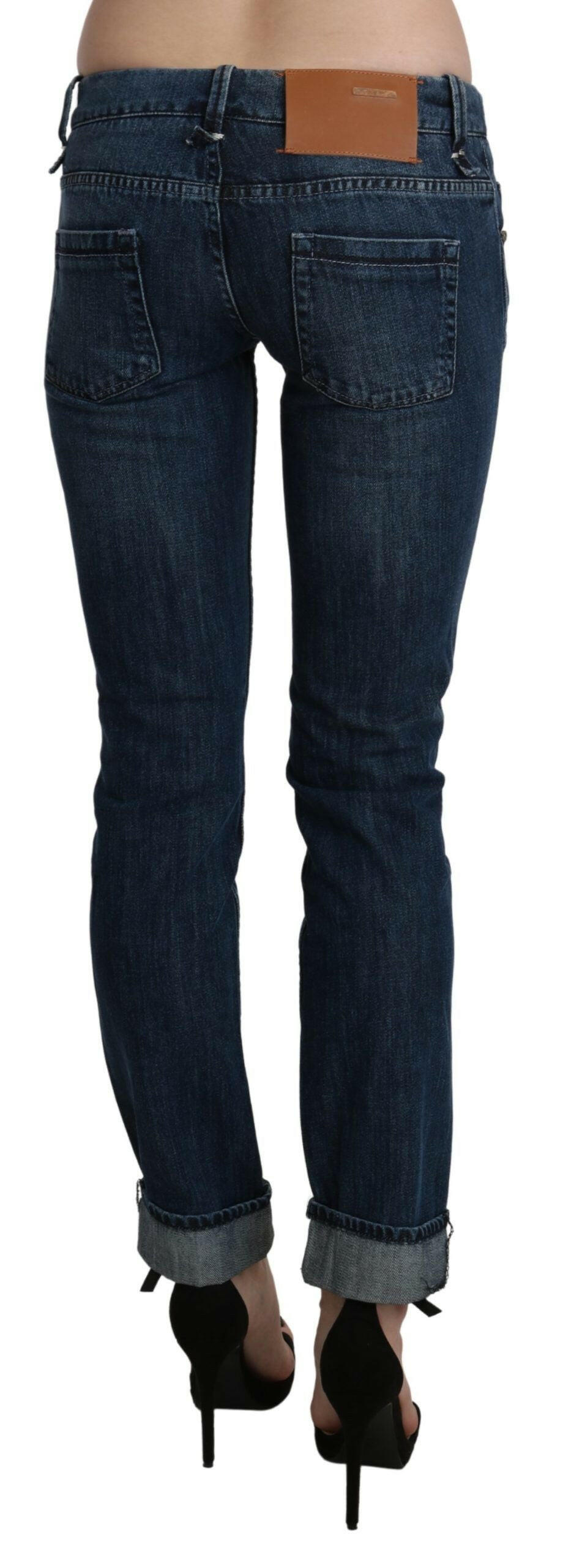 Acht Blue Washed Low Waist Skinny Denim Trouser -   -  Acht.