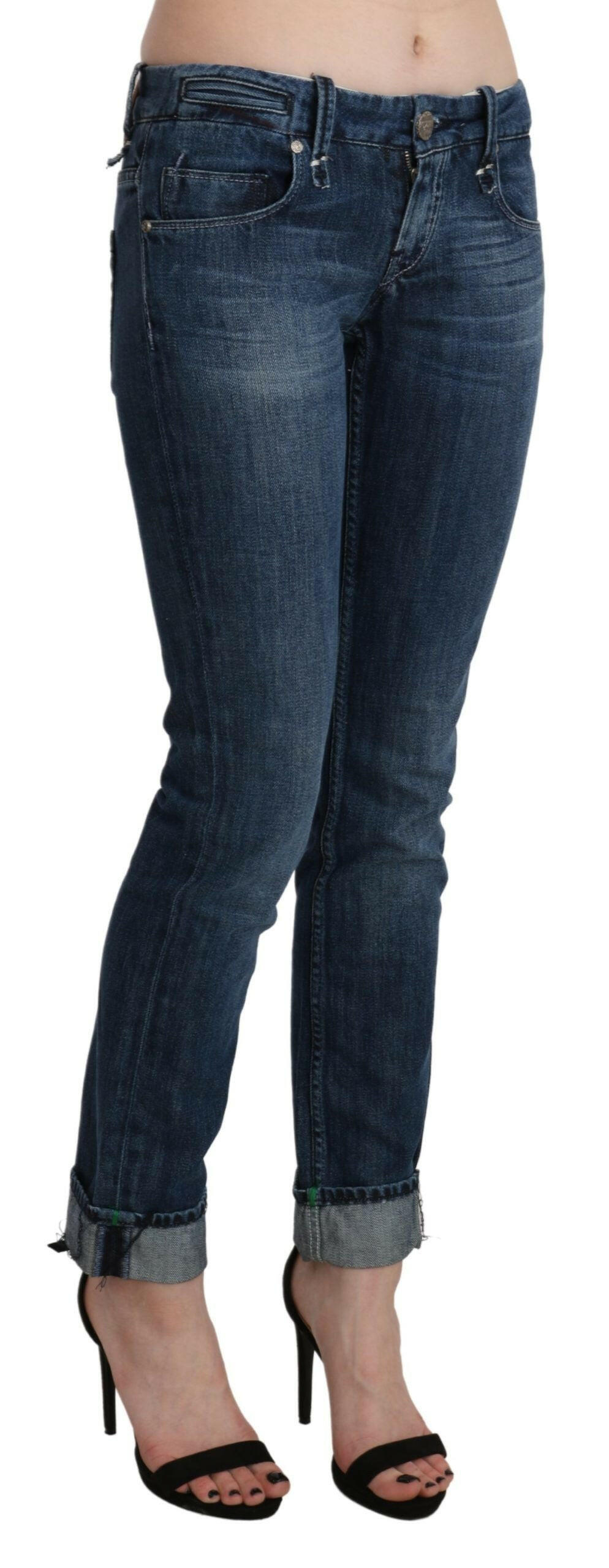 Acht Blue Washed Low Waist Skinny Denim Trouser -   -  Acht.