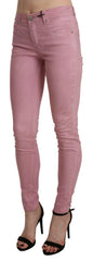 Acht Pink Mid Waist Skinny Stretch  Denim Pant -   -  Acht.