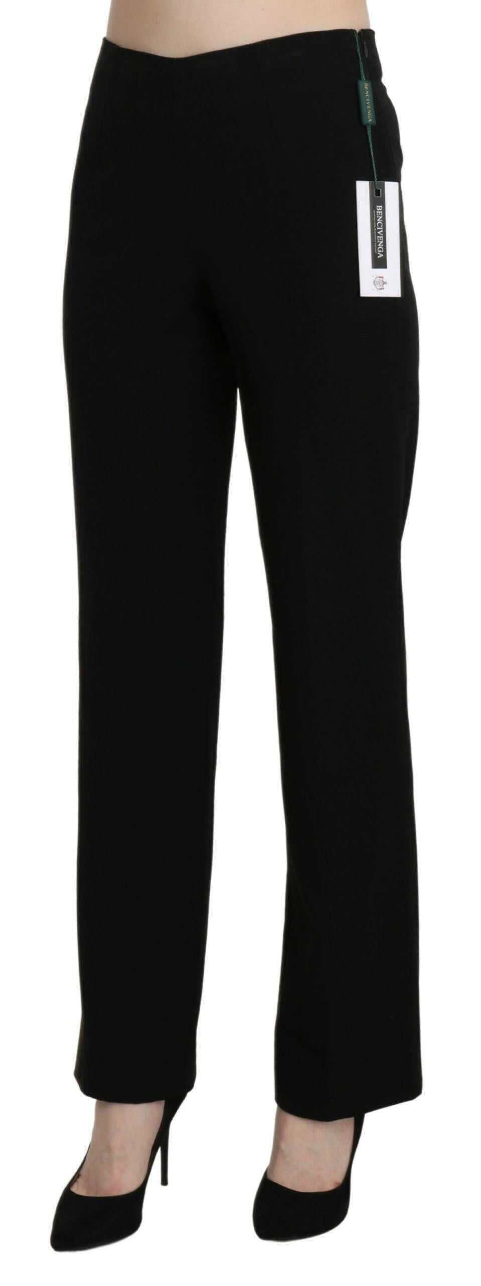 BENCIVENGA Black High Waist Straight Formal Dress Trouser -   -  BENCIVENGA.