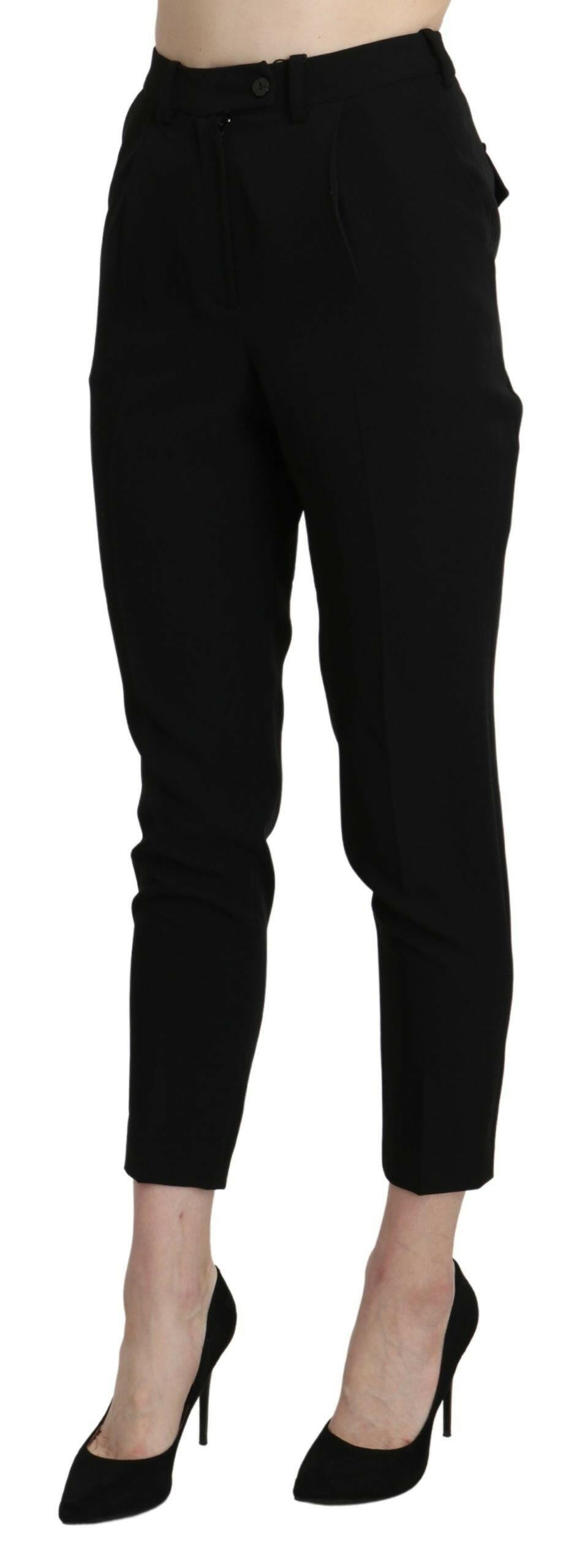 BENCIVENGA Black High Waist Skinny Cropped Dress Trouser Pant -   -  BENCIVENGA.