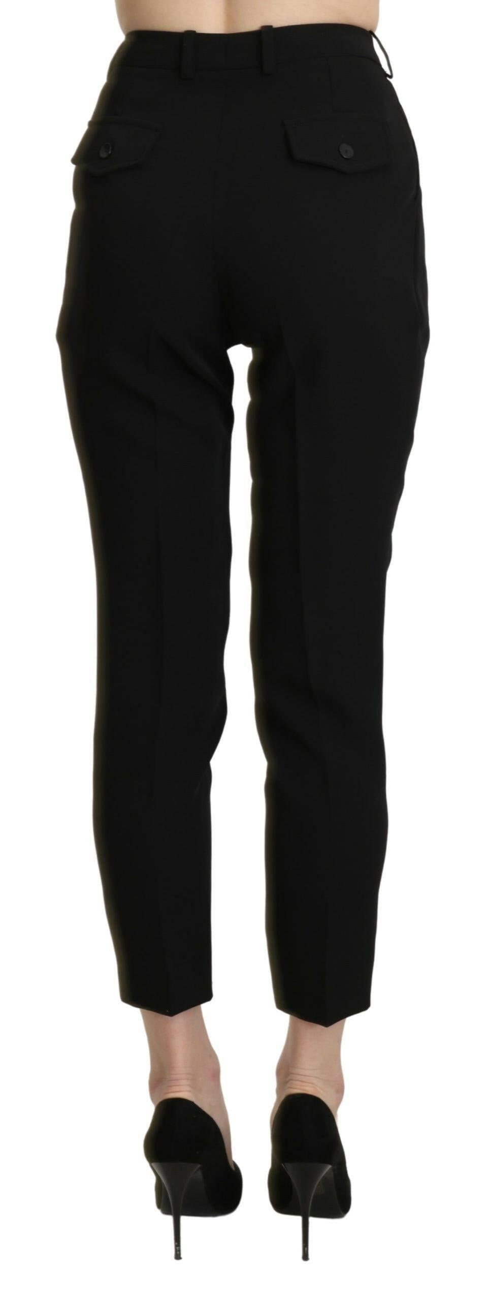 BENCIVENGA Black High Waist Skinny Cropped Dress Trouser Pant -   -  BENCIVENGA.