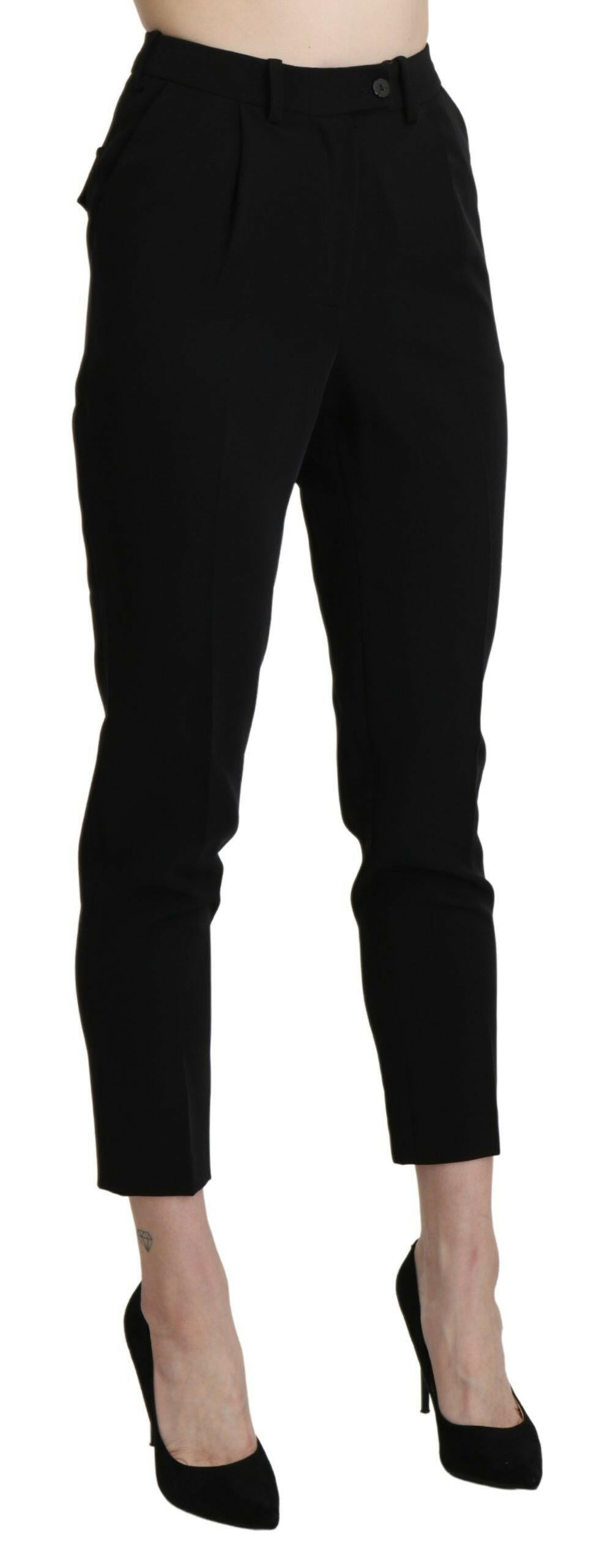 BENCIVENGA Black High Waist Skinny Cropped Dress Trouser Pant -   -  BENCIVENGA.