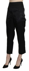BENCIVENGA Black High Waist Straight Cropped Dress Trouser Pants -   -  BENCIVENGA.