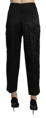 BENCIVENGA Black High Waist Straight Cropped Dress Trouser Pants -   -  BENCIVENGA.