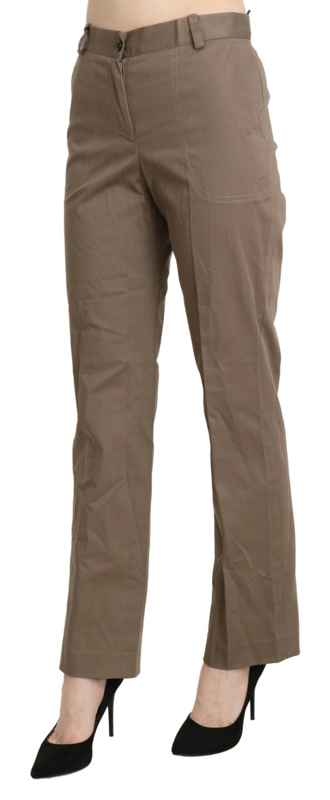 BENCIVENGA Brown High Waist Straight Dress Trouser Pants -   -  BENCIVENGA.