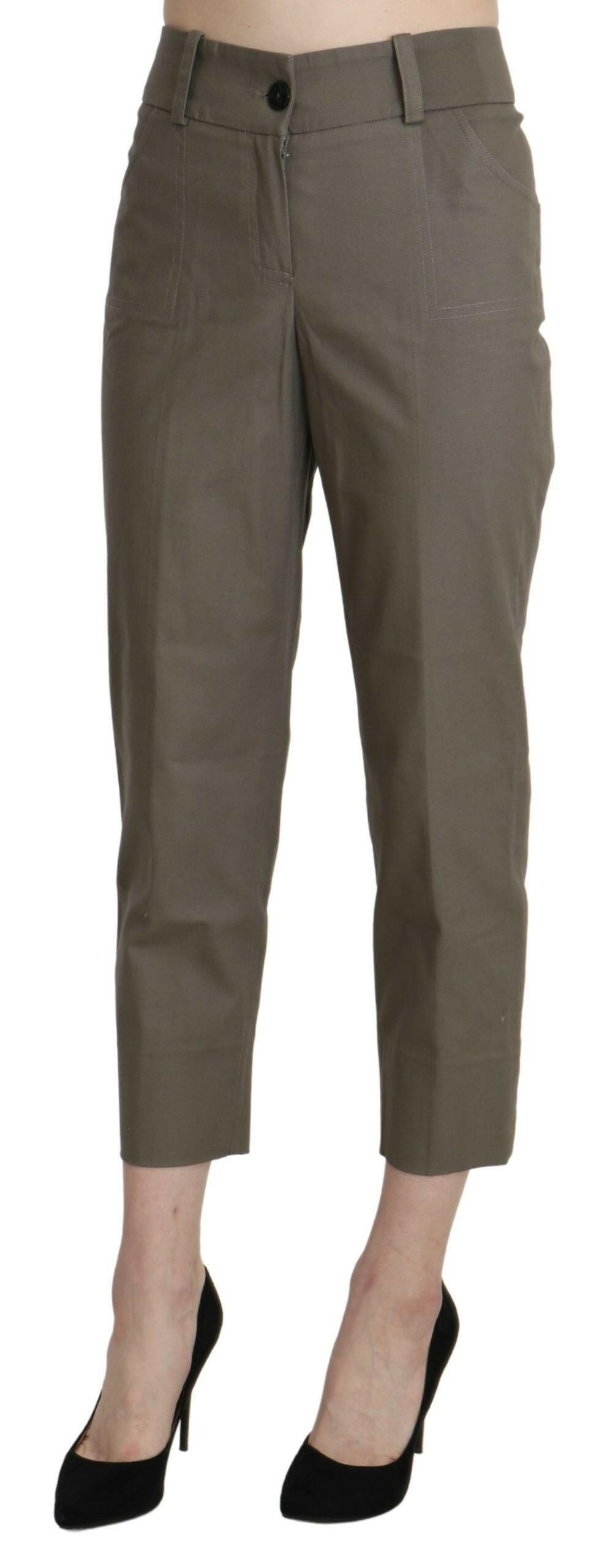 BENCIVENGA Gray High Waist Cropped Dress Trouser Pants -   -  BENCIVENGA.