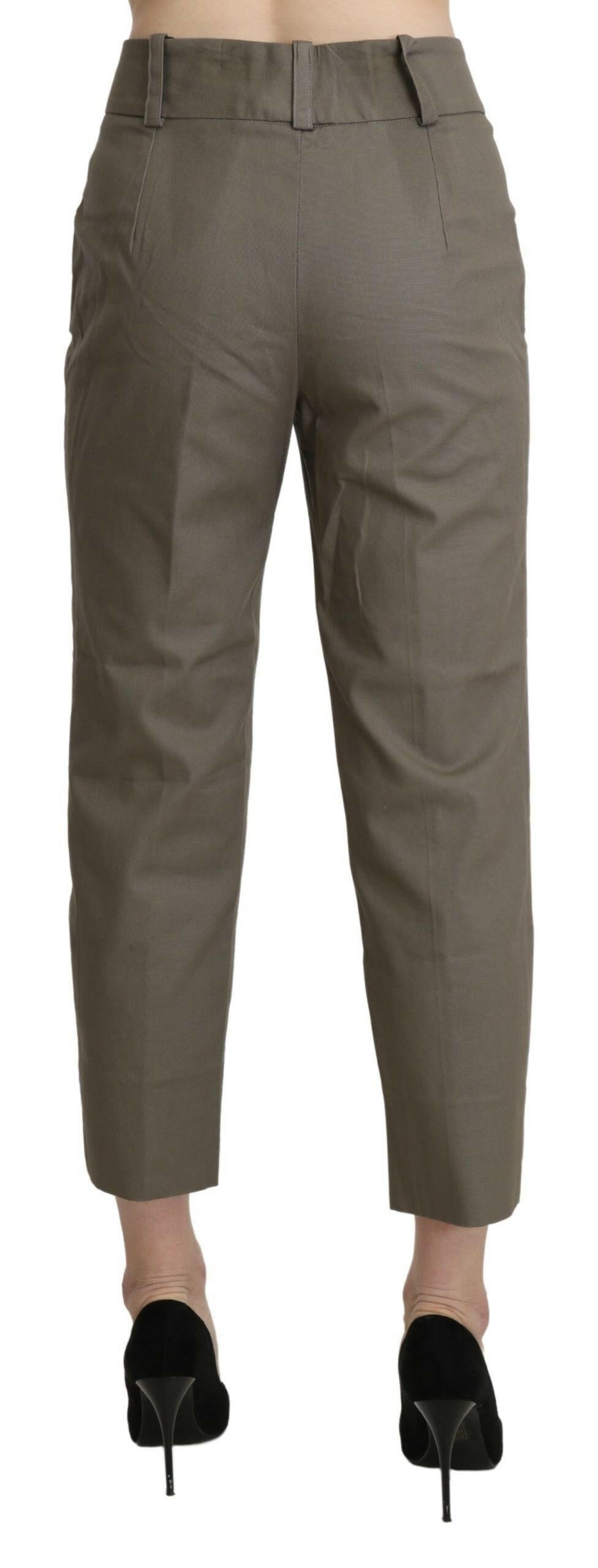 BENCIVENGA Gray High Waist Cropped Dress Trouser Pants -   -  BENCIVENGA.