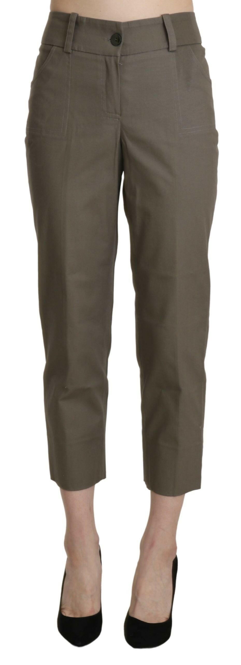 BENCIVENGA Gray High Waist Cropped Dress Trouser Pants -   -  BENCIVENGA.