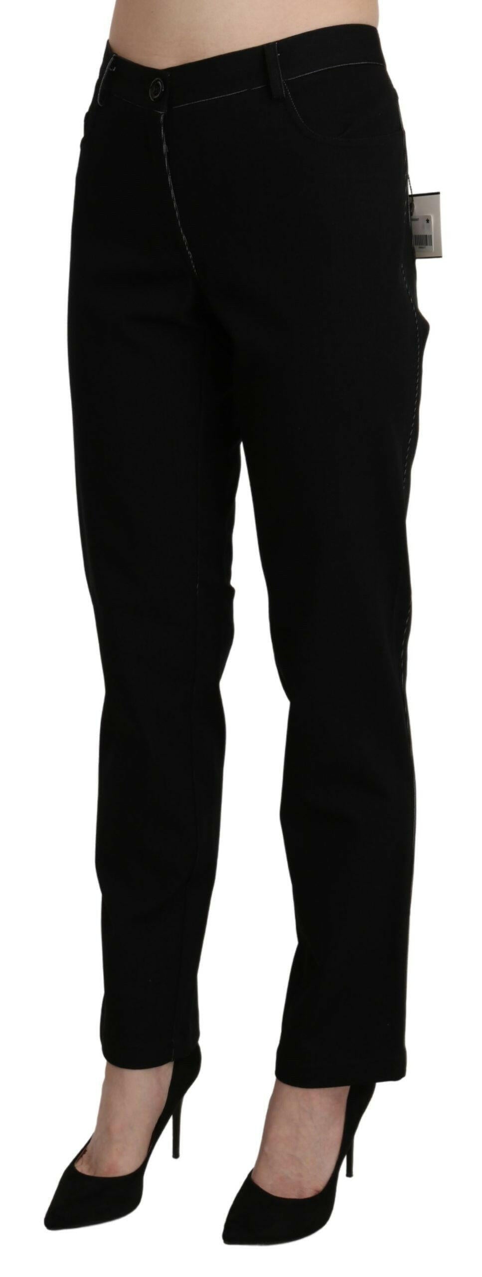 BENCIVENGA Black High Waist Straight Casual Trouser Pant -   -  BENCIVENGA.