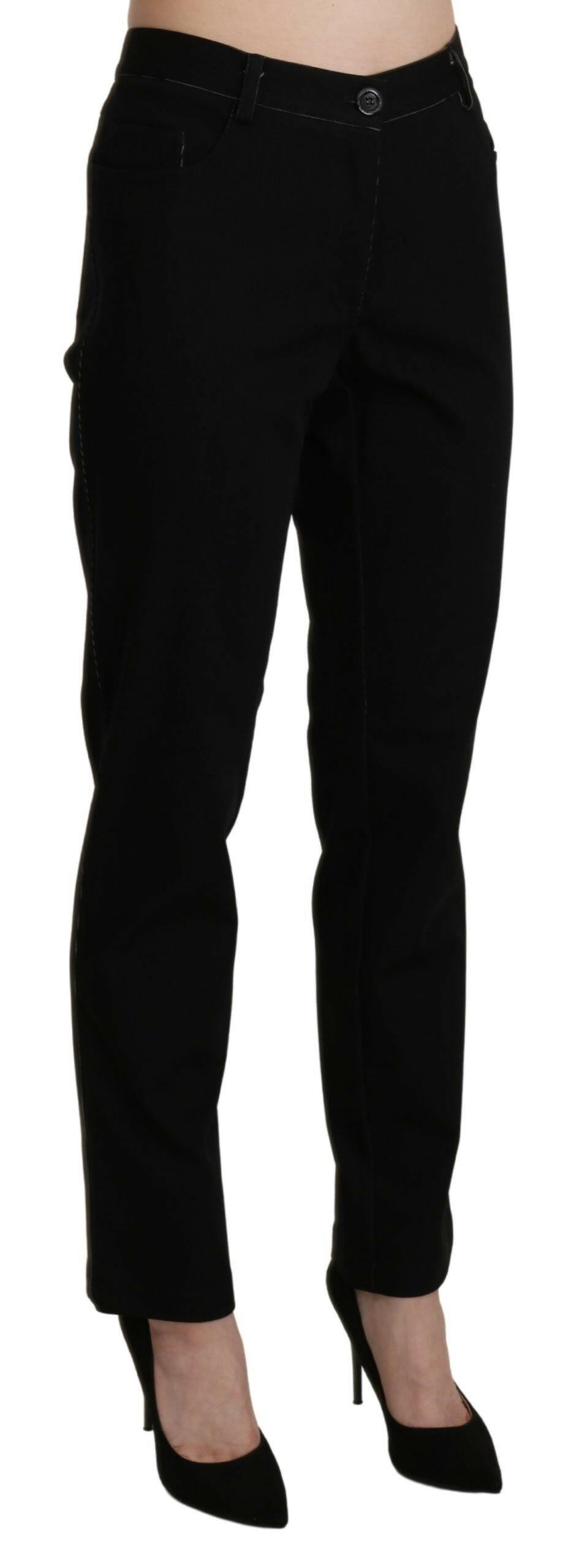 BENCIVENGA Black High Waist Straight Casual Trouser Pant -   -  BENCIVENGA.