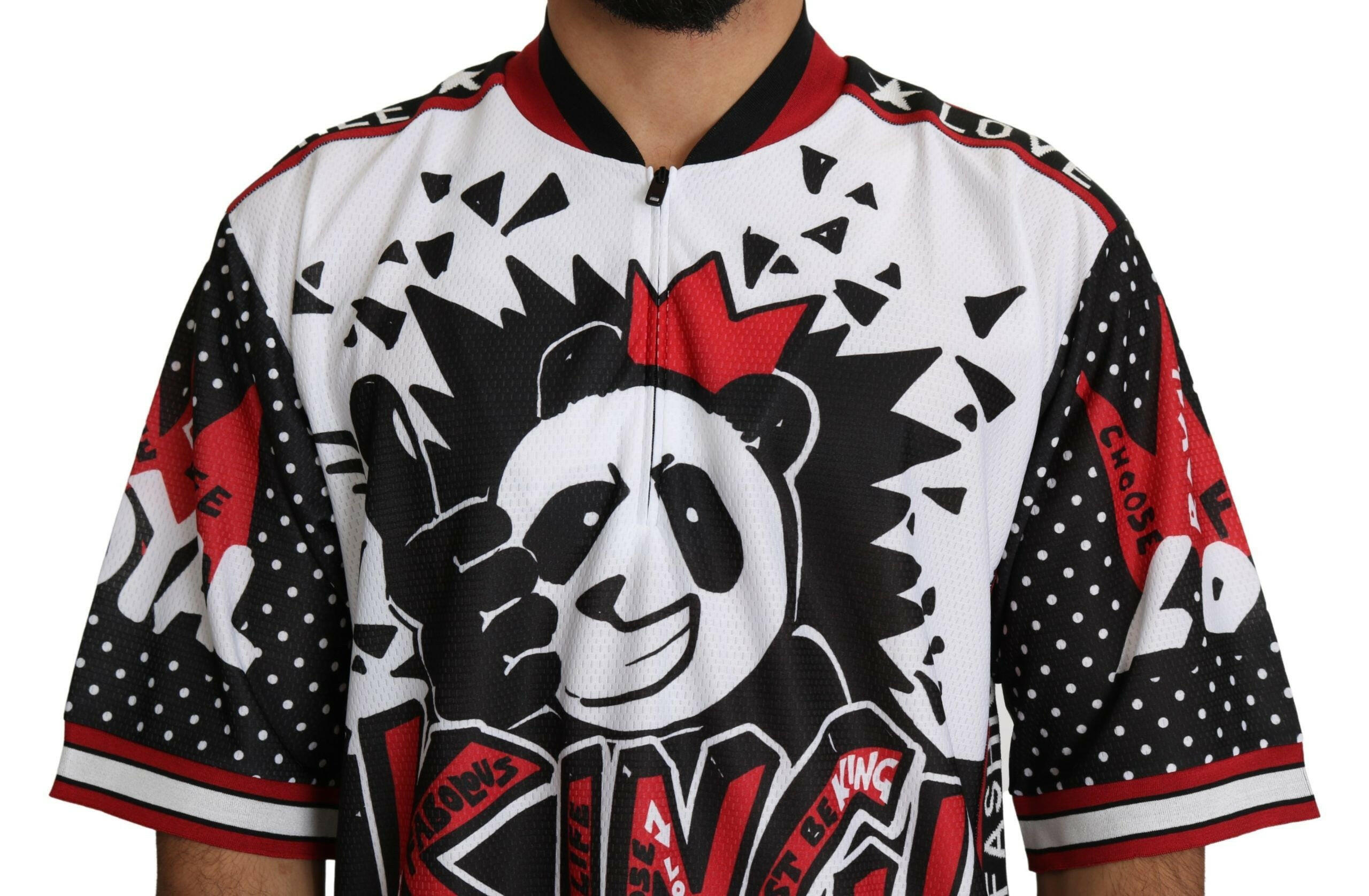 Dolce & Gabbana White King Panda Top Polyester Mens T-shirt -   -  Dolce & Gabbana.