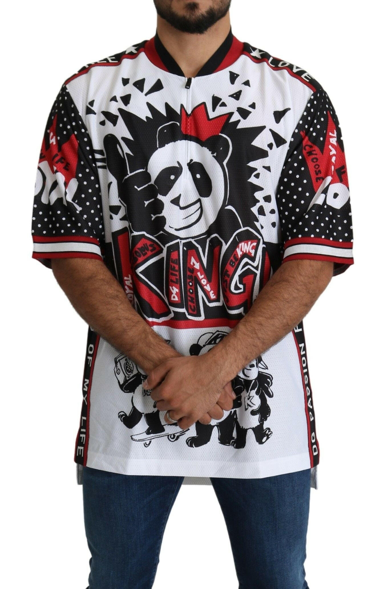 Dolce & Gabbana White King Panda Top Polyester Mens T-shirt -   -  Dolce & Gabbana.
