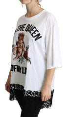 Dolce & Gabbana White Angel Print Cotton Round Neck Shirt Tops -   -  Dolce & Gabbana.
