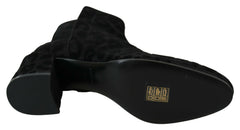 Dolce & Gabbana Black Leopard Short Boots Zipper Shoes -   -  Dolce & Gabbana.