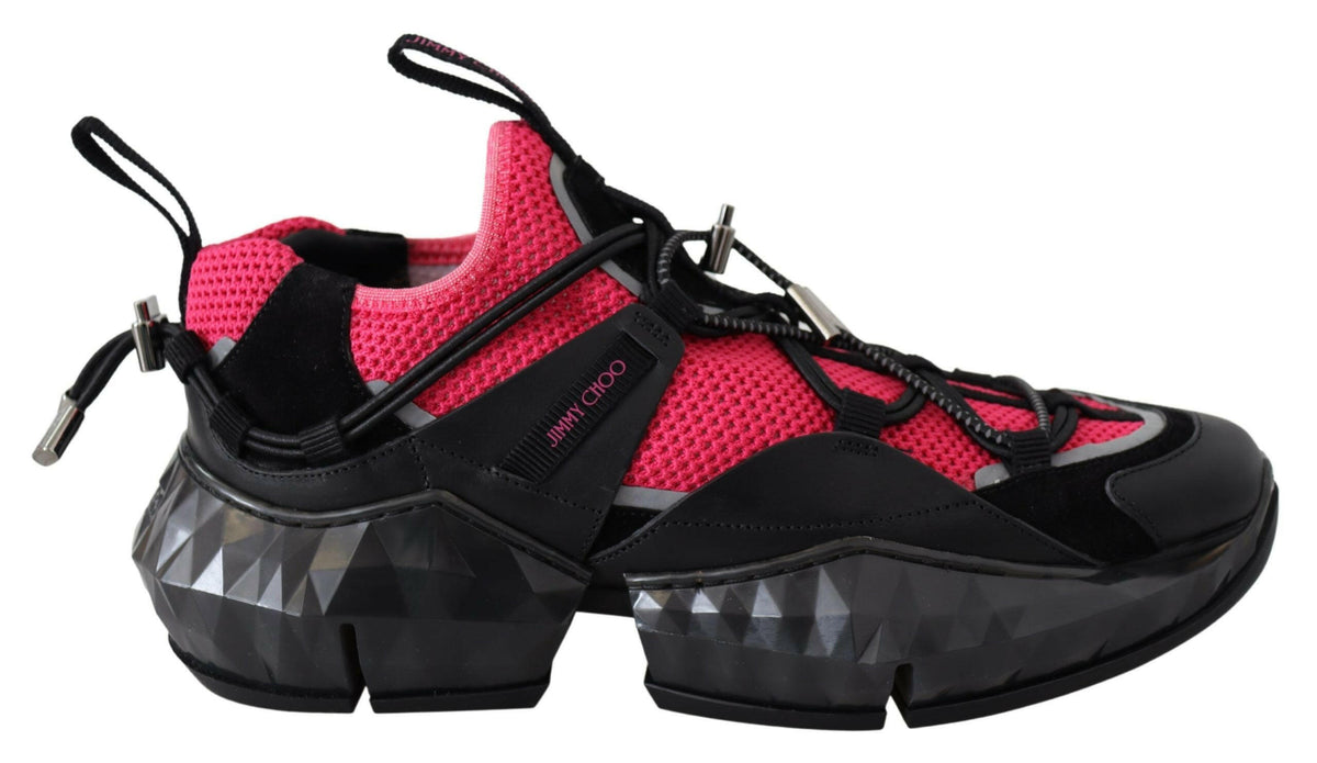 Jimmy Choo Electric Elegance Leather Mesh Sneakers -   -  Jimmy Choo.