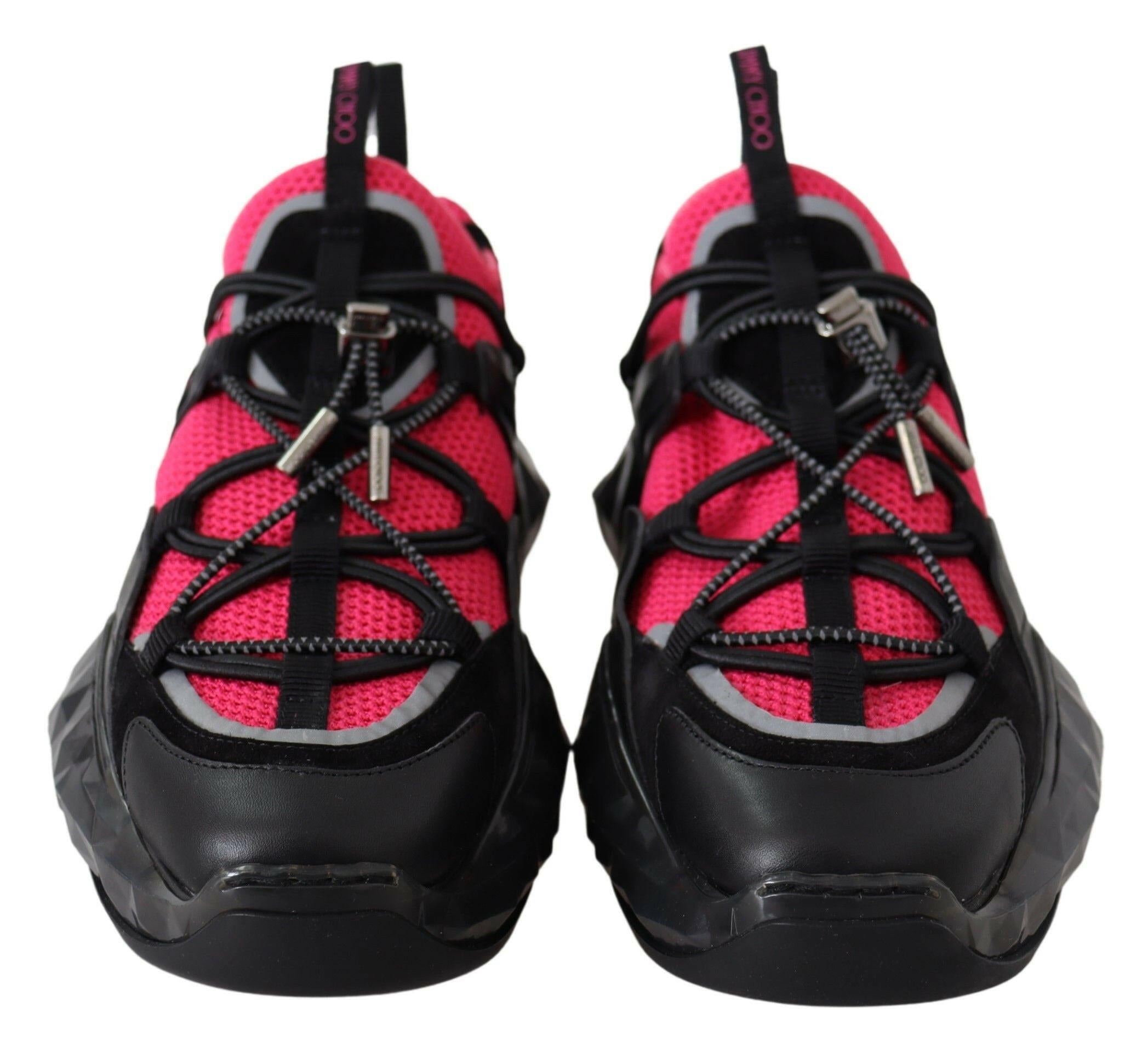 Jimmy Choo Electric Elegance Leather Mesh Sneakers -   -  Jimmy Choo.