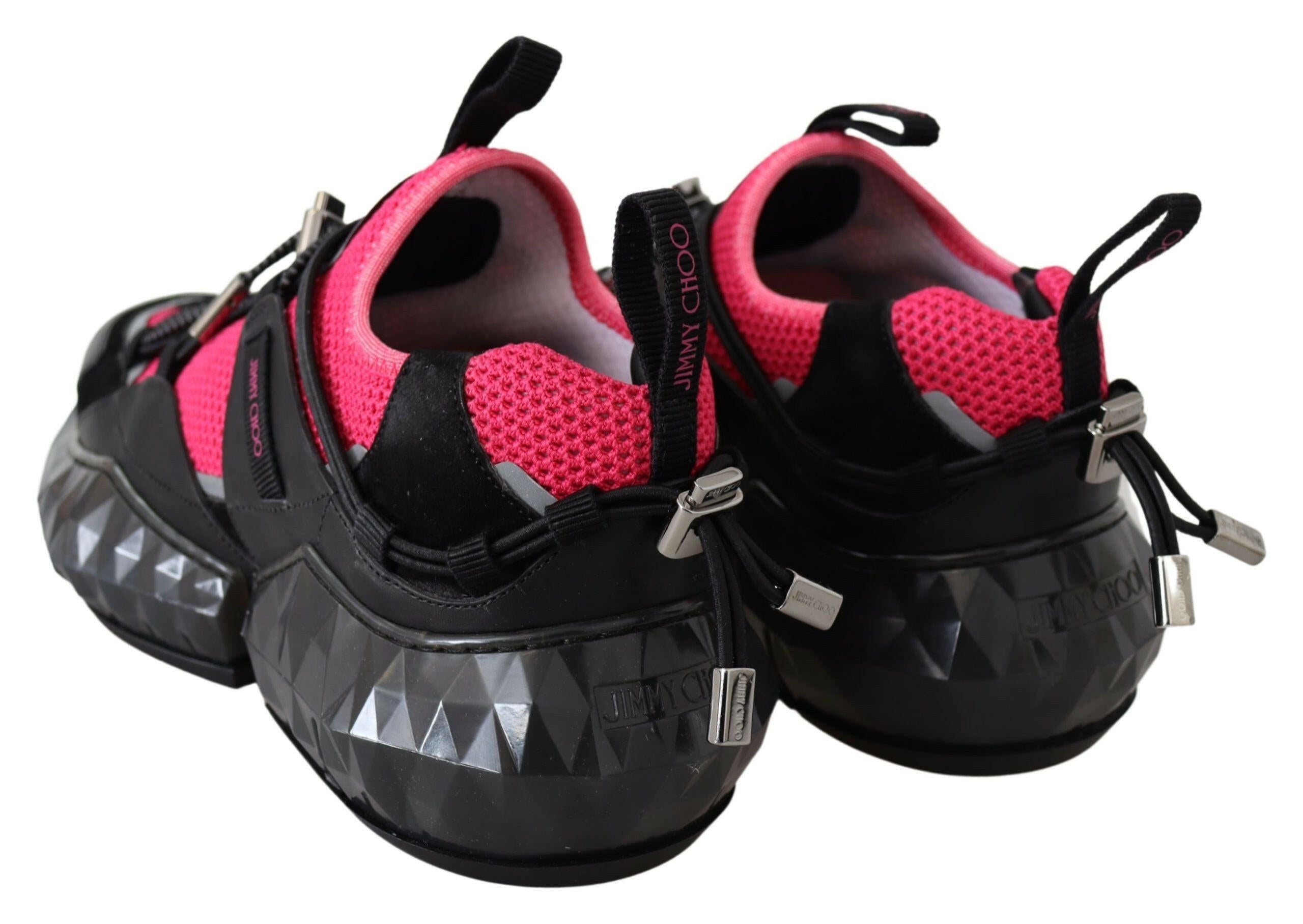 Jimmy Choo Electric Elegance Leather Mesh Sneakers -   -  Jimmy Choo.