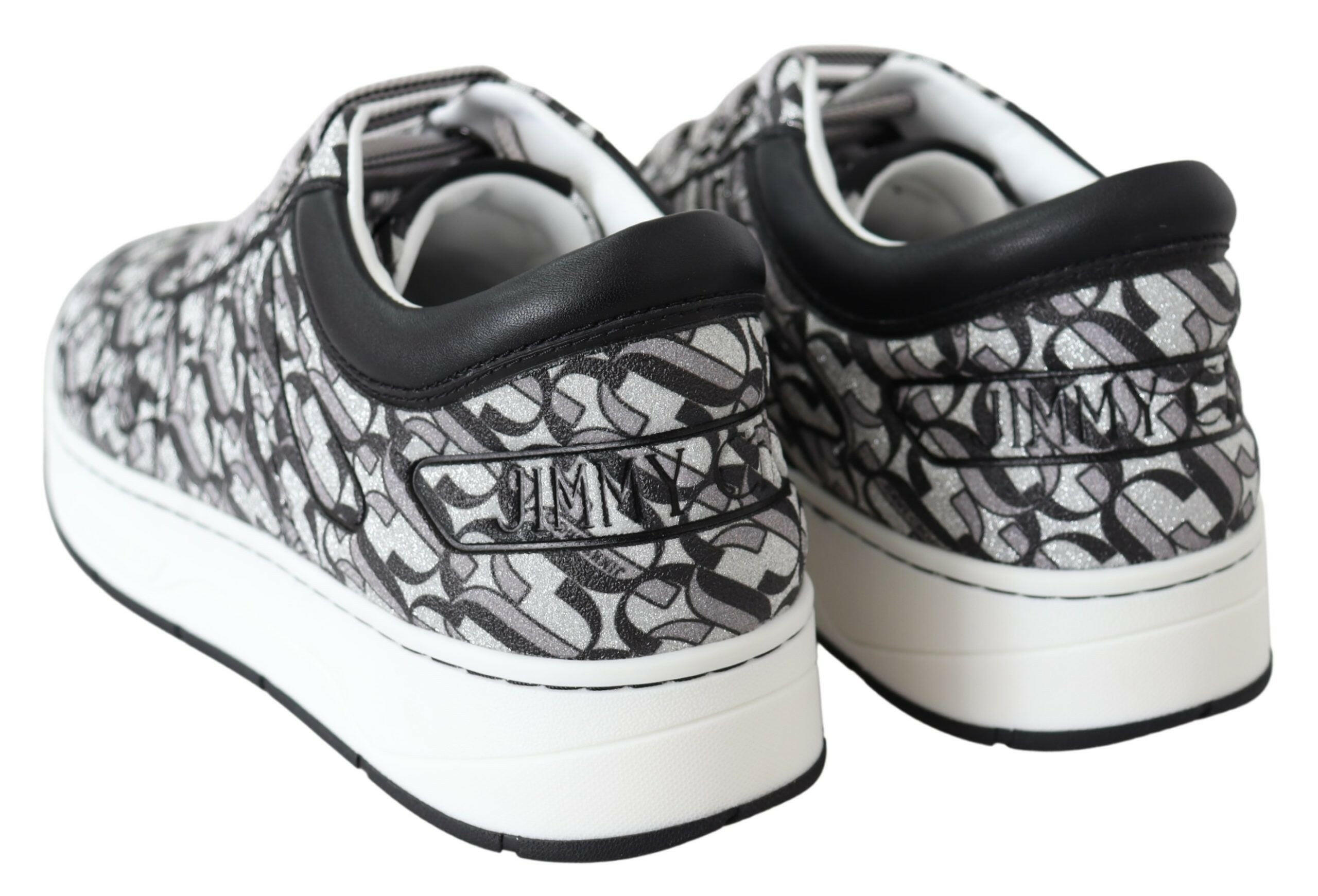 Jimmy Choo Glittering Slip-On Sneakers - Silver and Black -   -  Jimmy Choo.