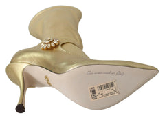Dolce & Gabbana Gold Rhinestones Ankle Boots Socks Shoes -   -  Dolce & Gabbana.