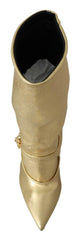 Dolce & Gabbana Gold Rhinestones Ankle Boots Socks Shoes -   -  Dolce & Gabbana.