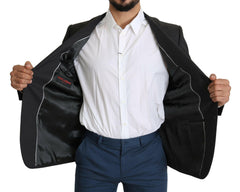 Dolce & Gabbana Gray Wool Single Breasted Coat Blazer -   -  Dolce & Gabbana.