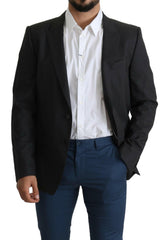 Dolce & Gabbana Gray Wool Single Breasted Coat Blazer -   -  Dolce & Gabbana.