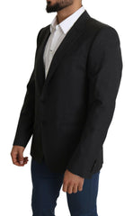 Dolce & Gabbana Gray Wool Single Breasted Coat Blazer -   -  Dolce & Gabbana.